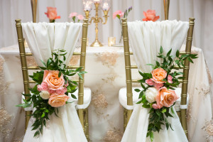 wedding show decor booth display candelabras chair decor