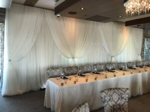 Cambridge Mill Wedding Head Table Backdrop