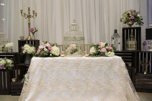 wedding, crates, lantern, candelabra, birdcage, head table, backdrop, lace, hamilton wedding, niagara wedding